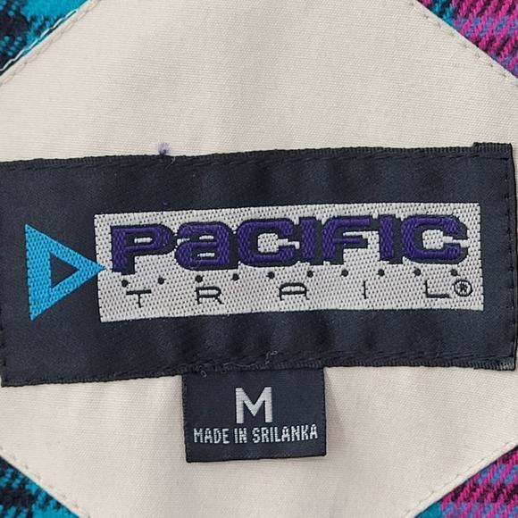 Pacific Trail Vintage 80s Plaid Lined Zip Snap Multi Pocket Hooded‎ Barn Jacket - Picture 4 of 16